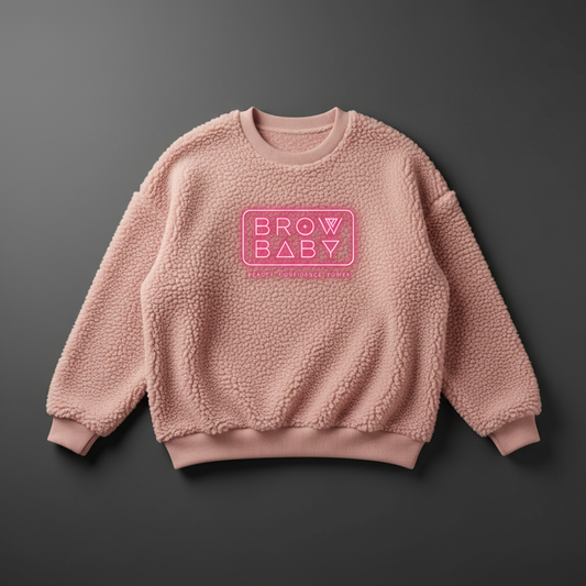 Brow Baby Blush Pink Fluffy Sweater